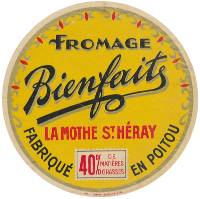 Etiquette de fromage de La Mothe saint Hray