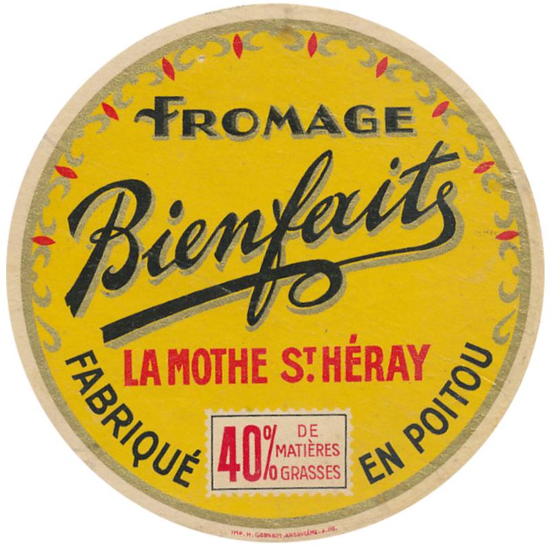 Etiquette de fromage de La Mothe saint Hray